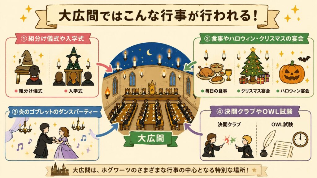 大広間で行われるイベント