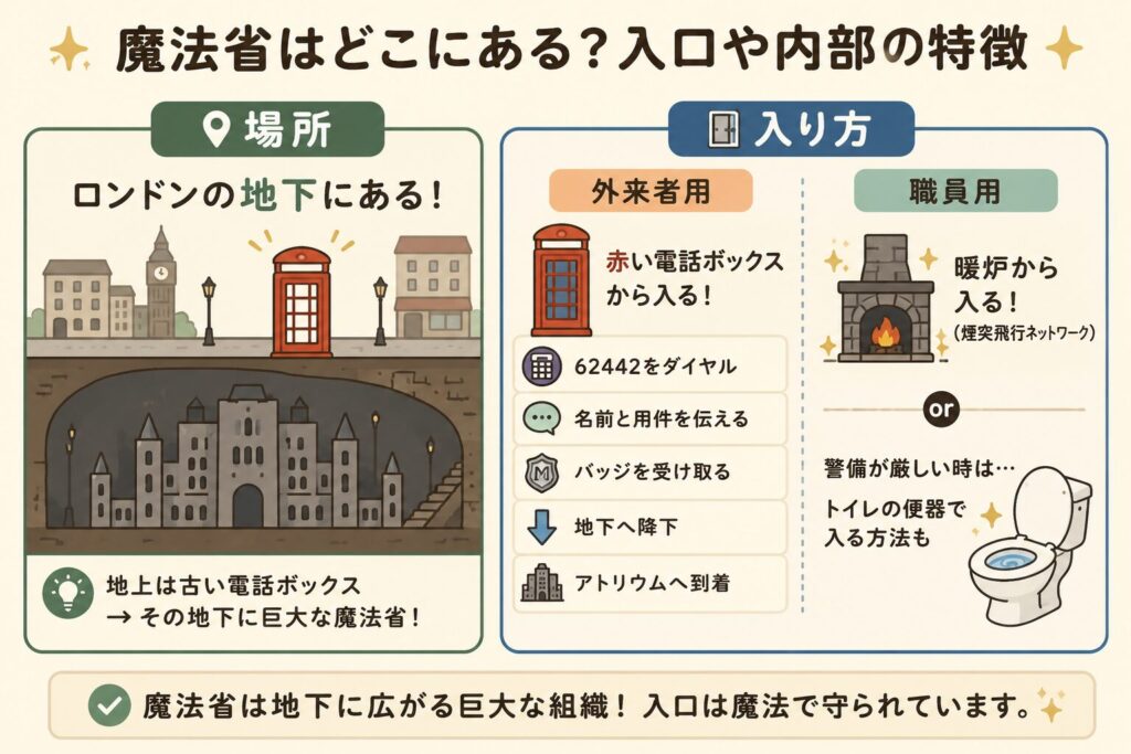 魔法省の場所と入り方
