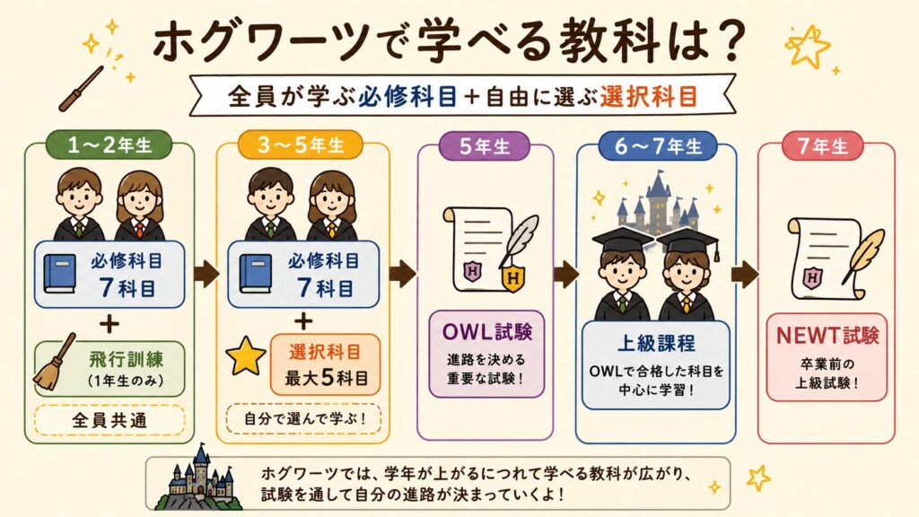 ホグワーツで学べる教科は？