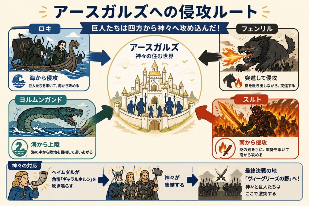 ラグナロクの巨人の侵攻ルート